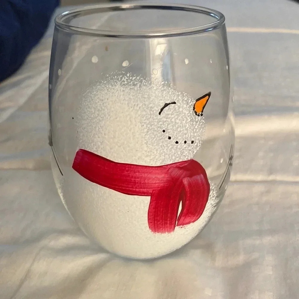 Snowman wine glass